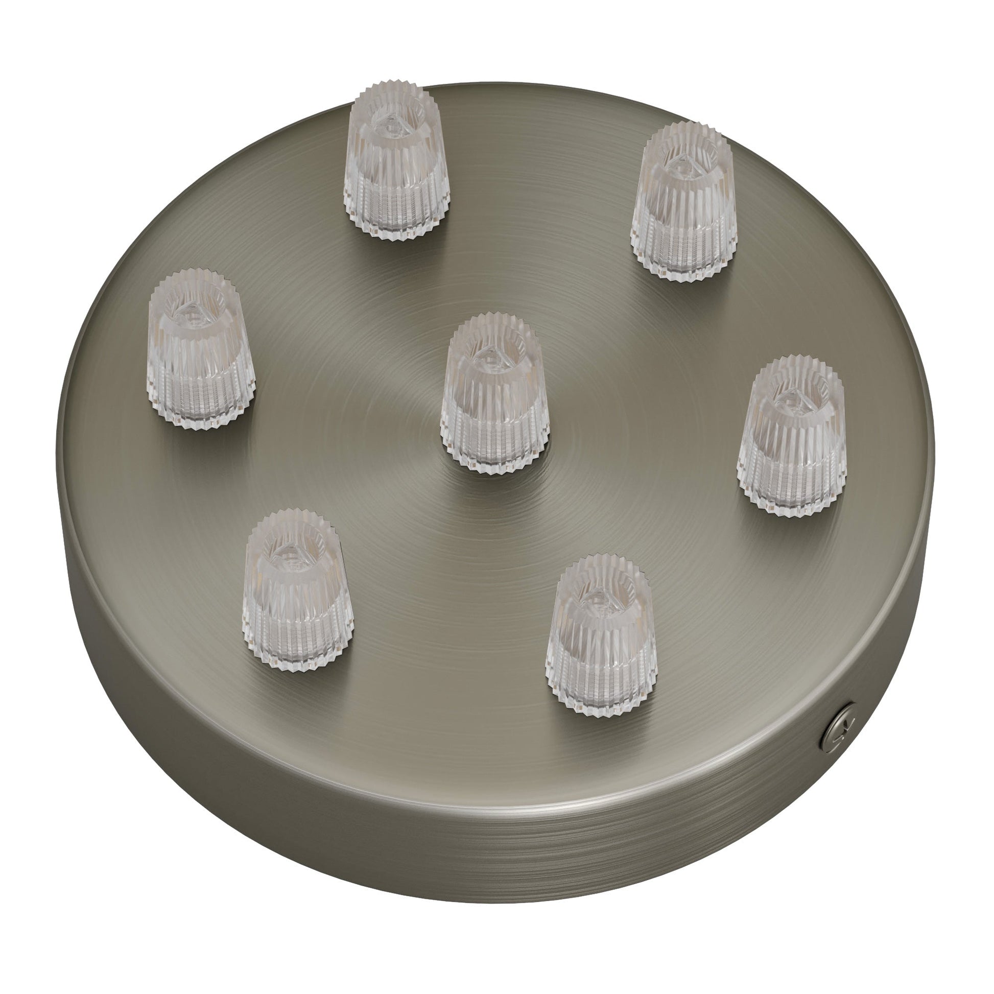 Kit rosone cilindrico in metallo a 7 fori - Titanio satinato Conico