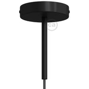 Kit rosone cilindrico in metallo con serracavo da 15 cm - Nero