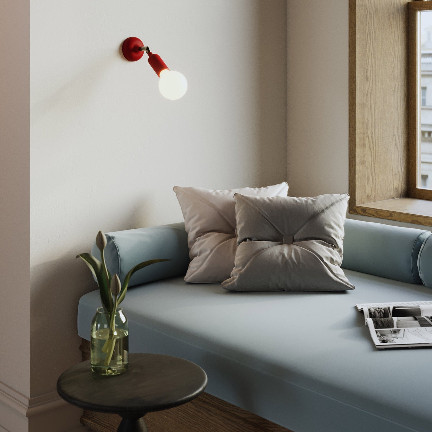 Kit rosone in silicone con foro centrale e predisposizione per foro laterale - Rosso