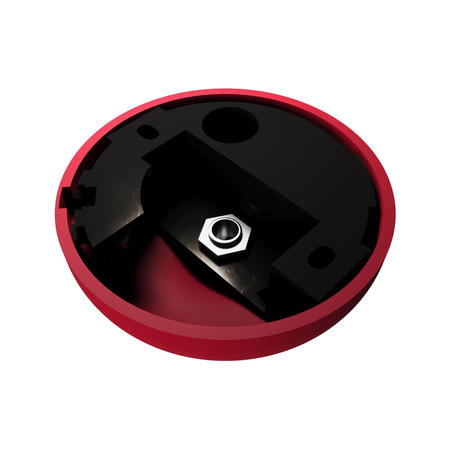 Kit rosone in silicone con foro centrale e predisposizione per foro laterale - Rosso