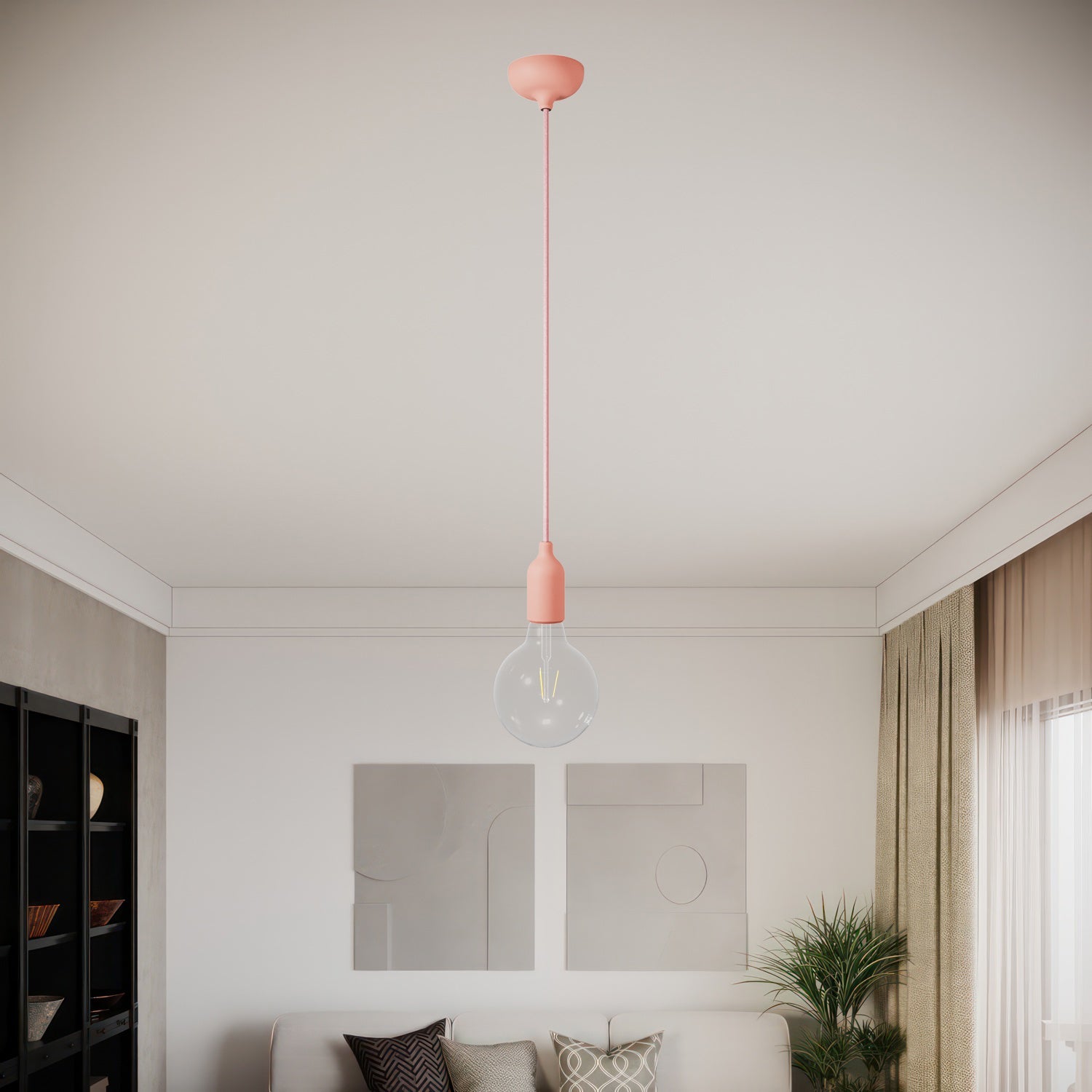 Kit rosone in silicone con foro centrale e predisposizione per foro laterale - Salmone