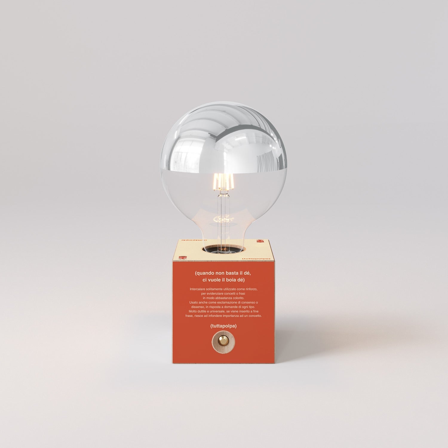 Lampada a batteria Cabless03 "Boia de" con lampadina globo mezza sfera argento - Tuttapolpa