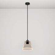 Lampada a sospensione con lampadina Ghost a cono smoky - Nero