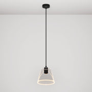 Lampada a sospensione con lampadina Ghost a cono trasparente - Nero