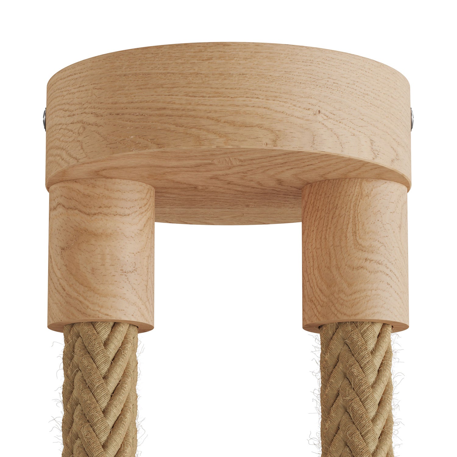 Lampada a sospensione multipla a 2 cadute completa di cordone 2XL e finiture in legno - Neutro