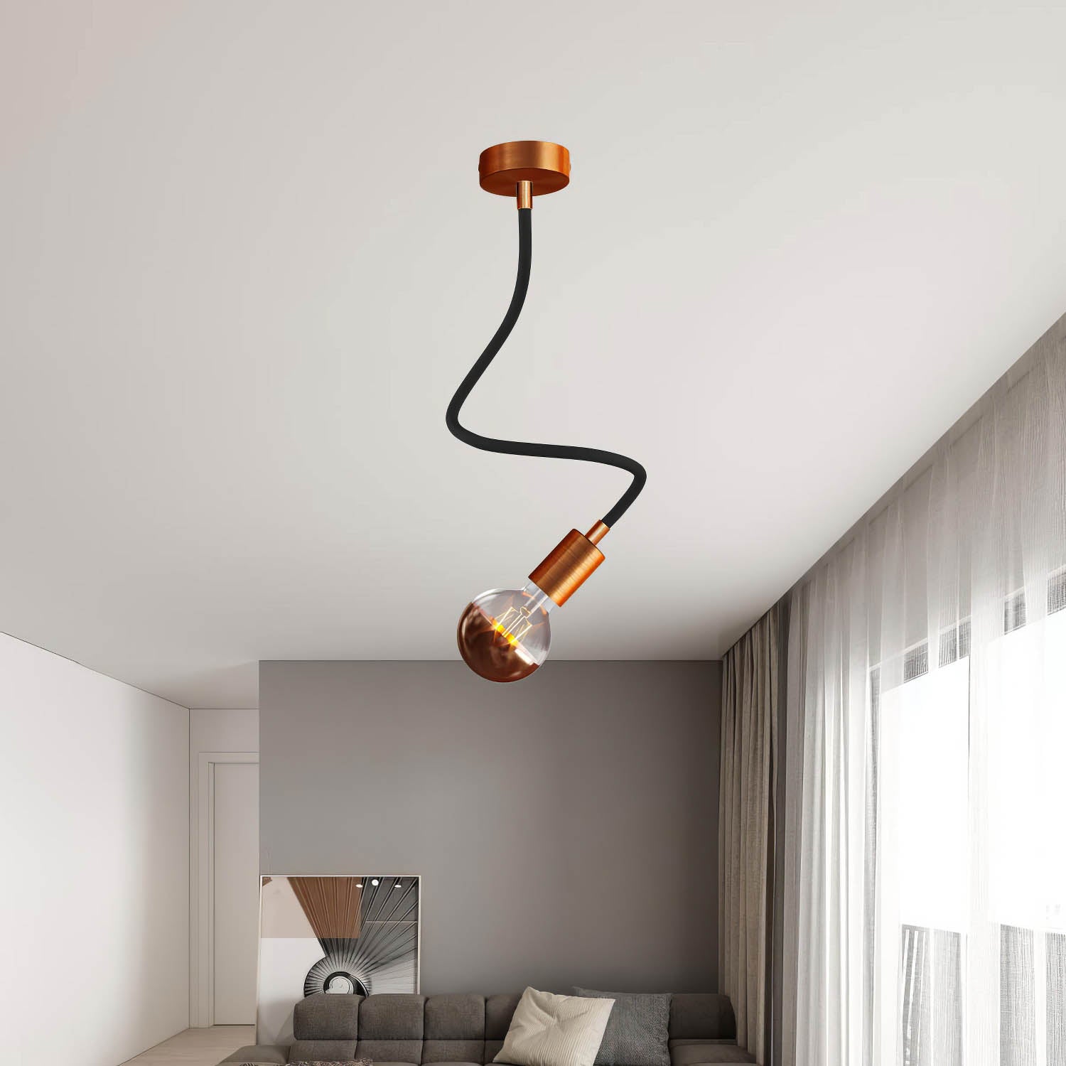 Lampada Creative Flex 60 cm da parete o soffitto - Rame satinato