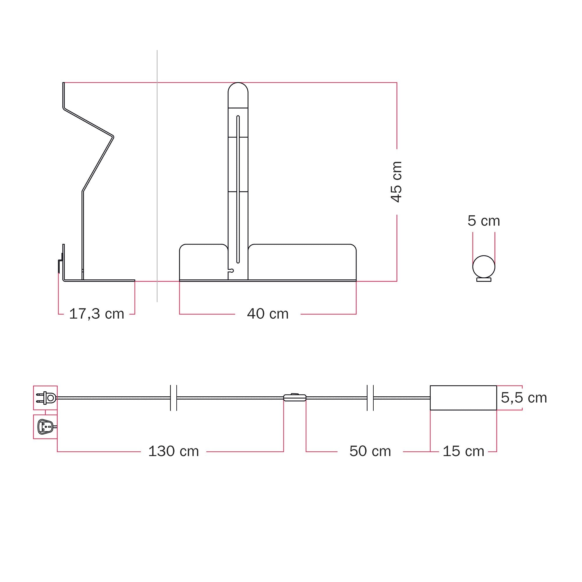 Lampada da parete con mensola e faretto magnetico orientabile - Murio Tubo - Verde