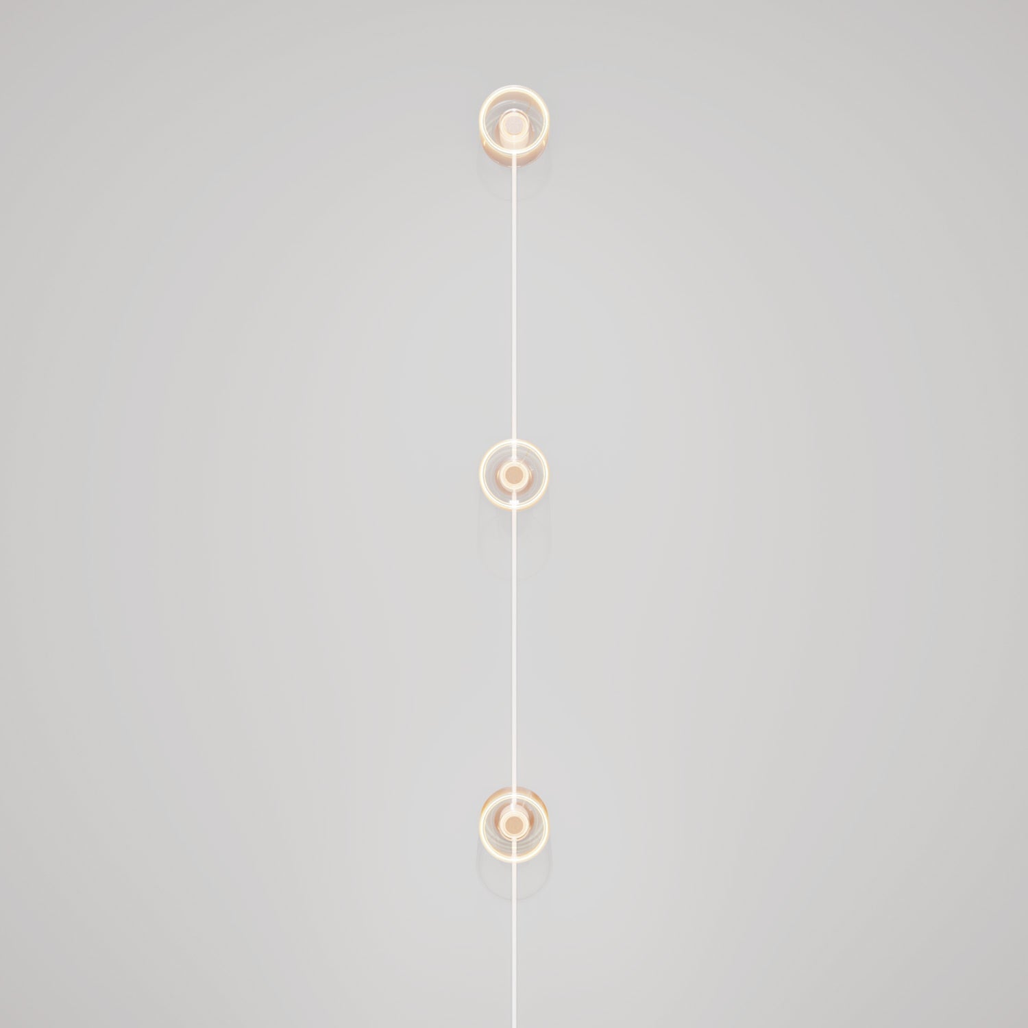 Lampada da parete Spostaluce con spina, 3 lampadine Ghost e cavo bianco