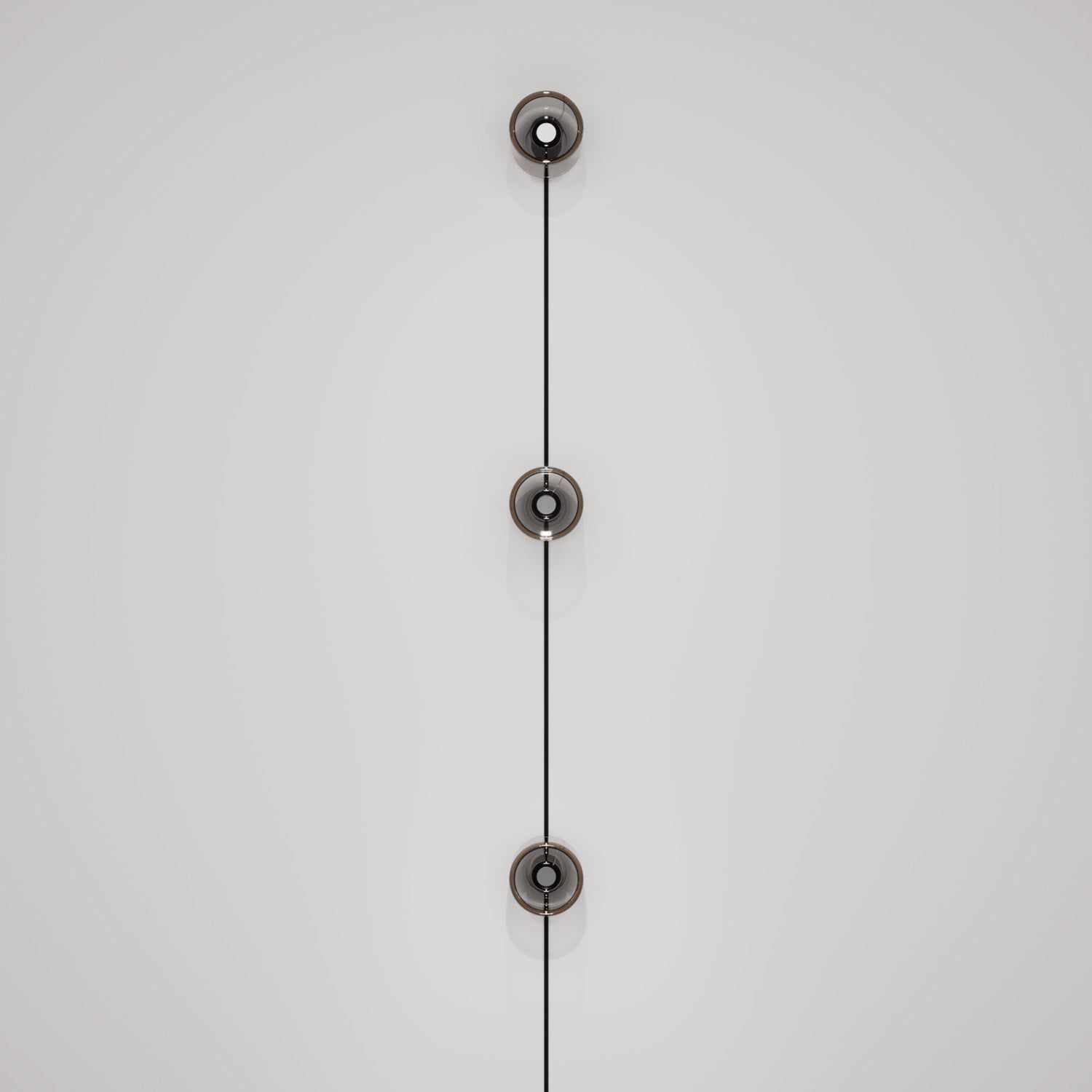 Lampada da parete Spostaluce con spina, 3 lampadine Ghost e cavo nero