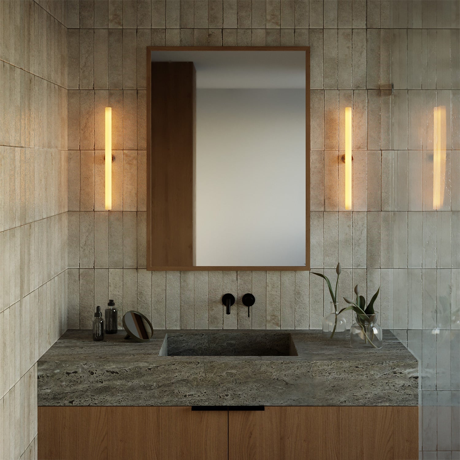 Lampada esse14 da parete o soffitto per lampadina LED S14d - Waterproof IP44 - Effetto Brown marble