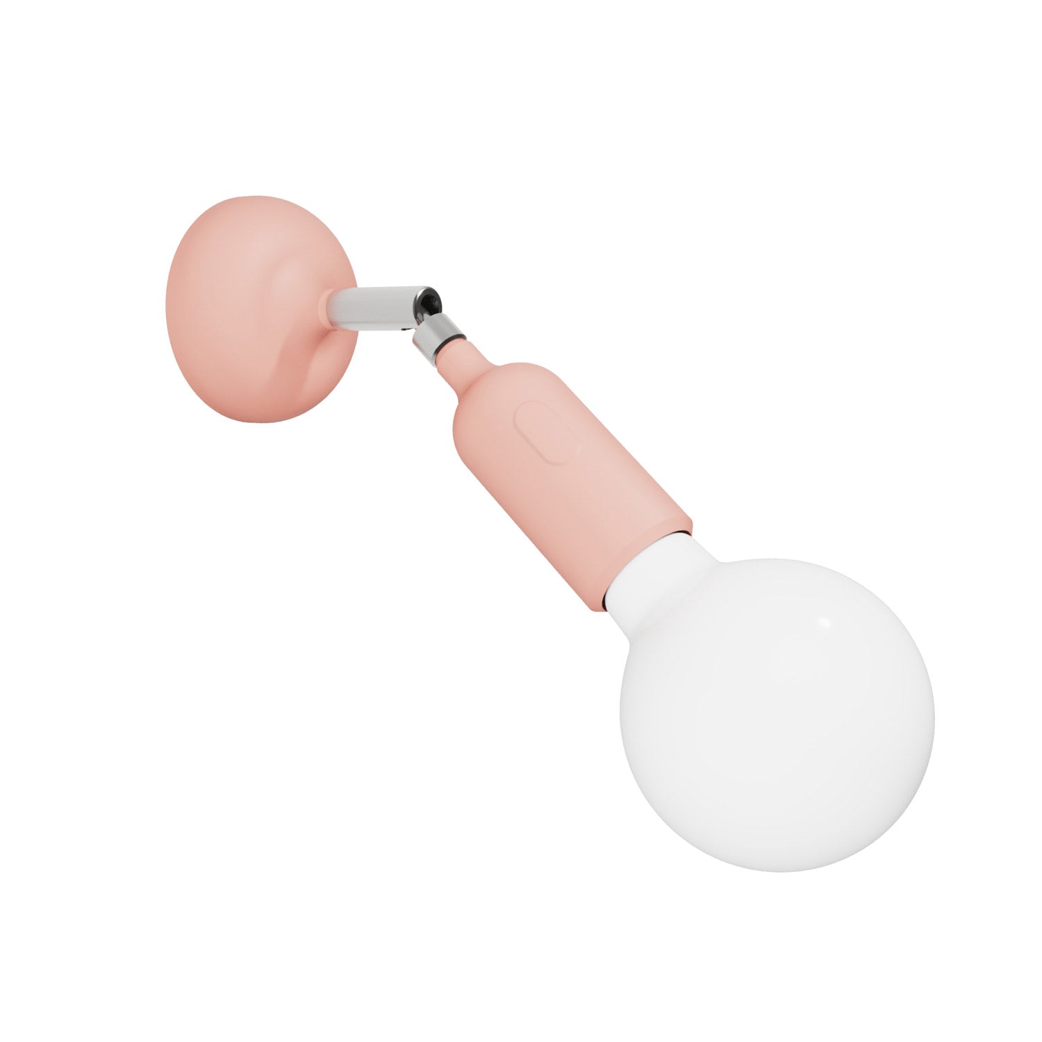 Lampada Fermaluce in silicone con snodo e con interruttore incorporato - Salmone