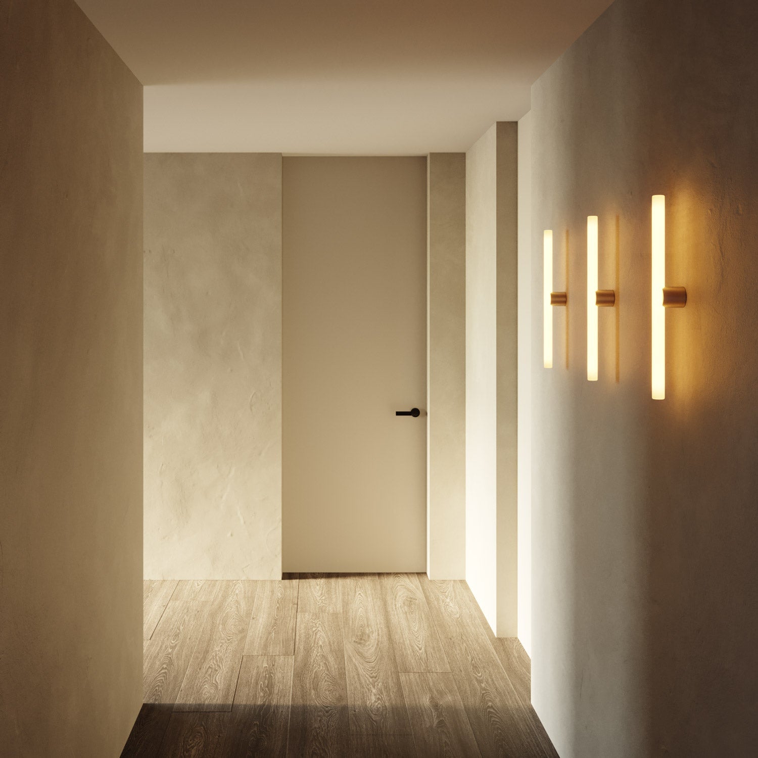Lampada in metallo da parete o soffitto con lampadina LED lineare S14d - Titanio satinato