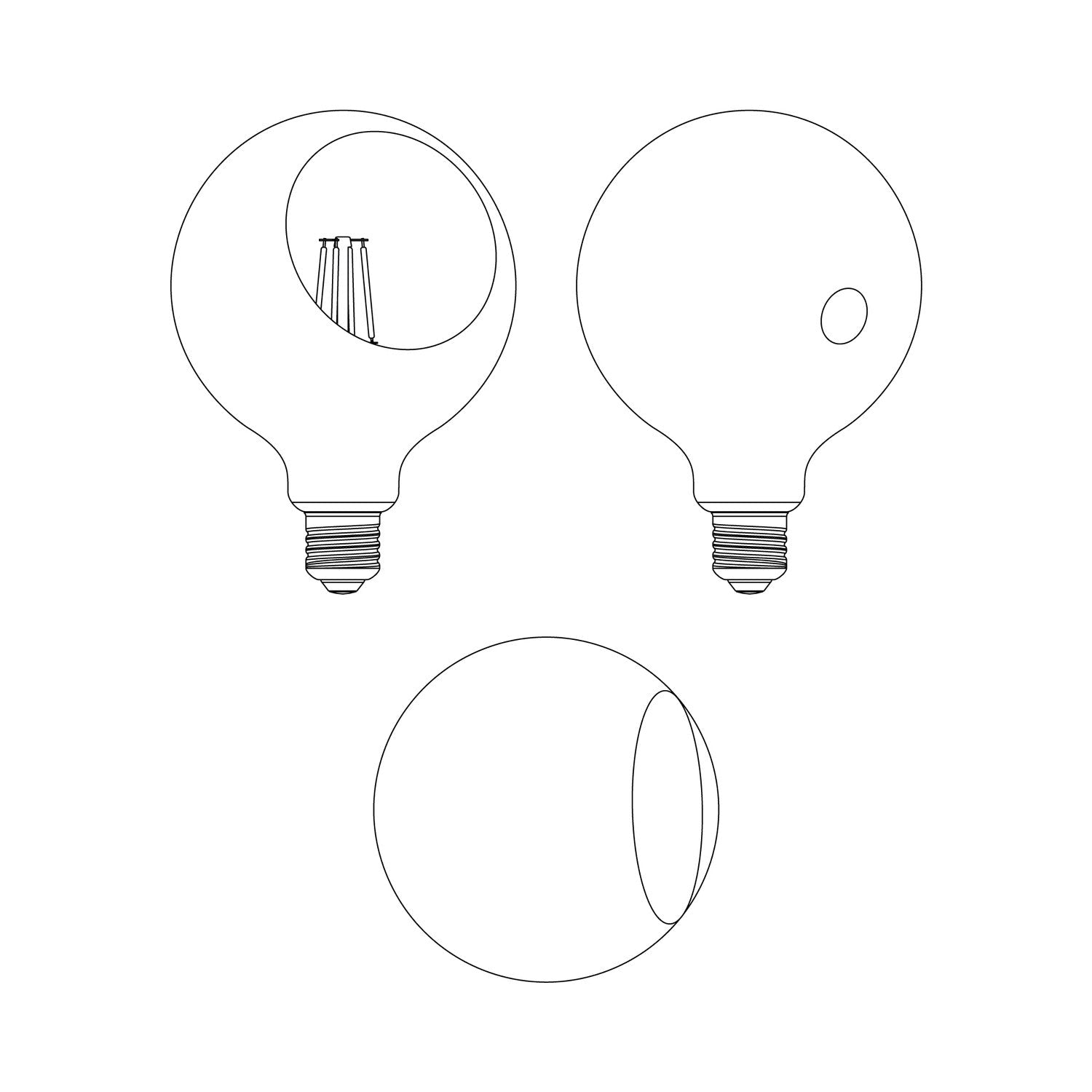 Lampadina LED Camo G125 4,8W 806Lm E27 2700K Dimmerabile - Nero