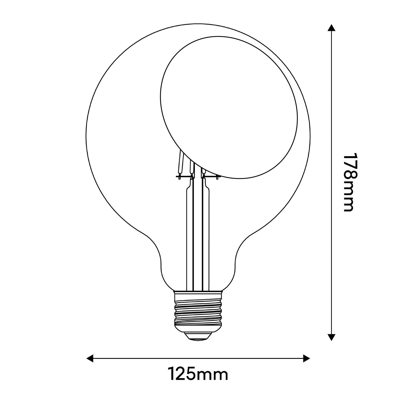 Lampadina LED Sofia G125 4,8W 806Lm E27 2700K Dimmerabile - Grigio