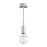 Modulair ELEGANT Lampada da esterno con 1,5 m cavo tessile, rosone e portalampada in silicone IP65 waterproof - Bianco