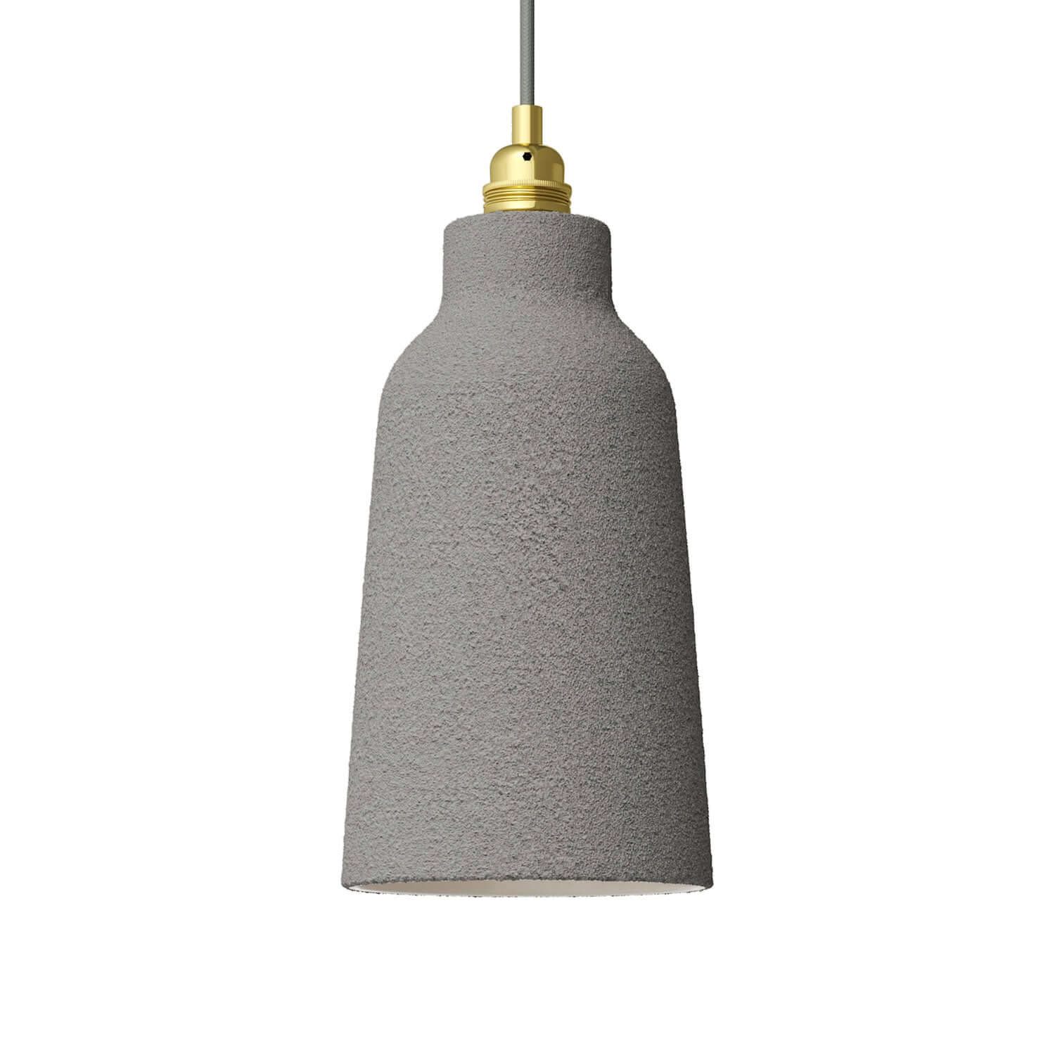 Paralume Bottiglia in ceramica, collezione Materia - Made in Italy - Effetto cemento