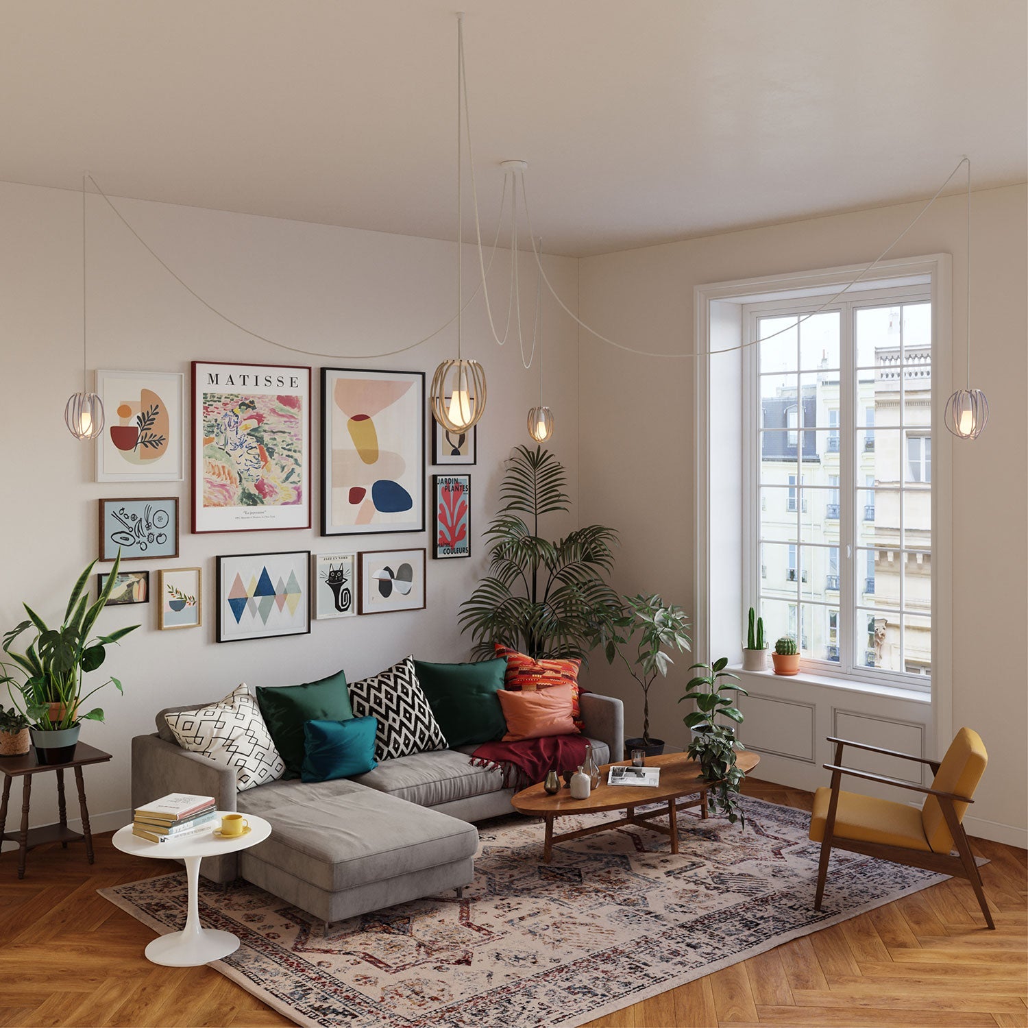 Paralume Cablò multicolor 50 cm e cavi Lollipop