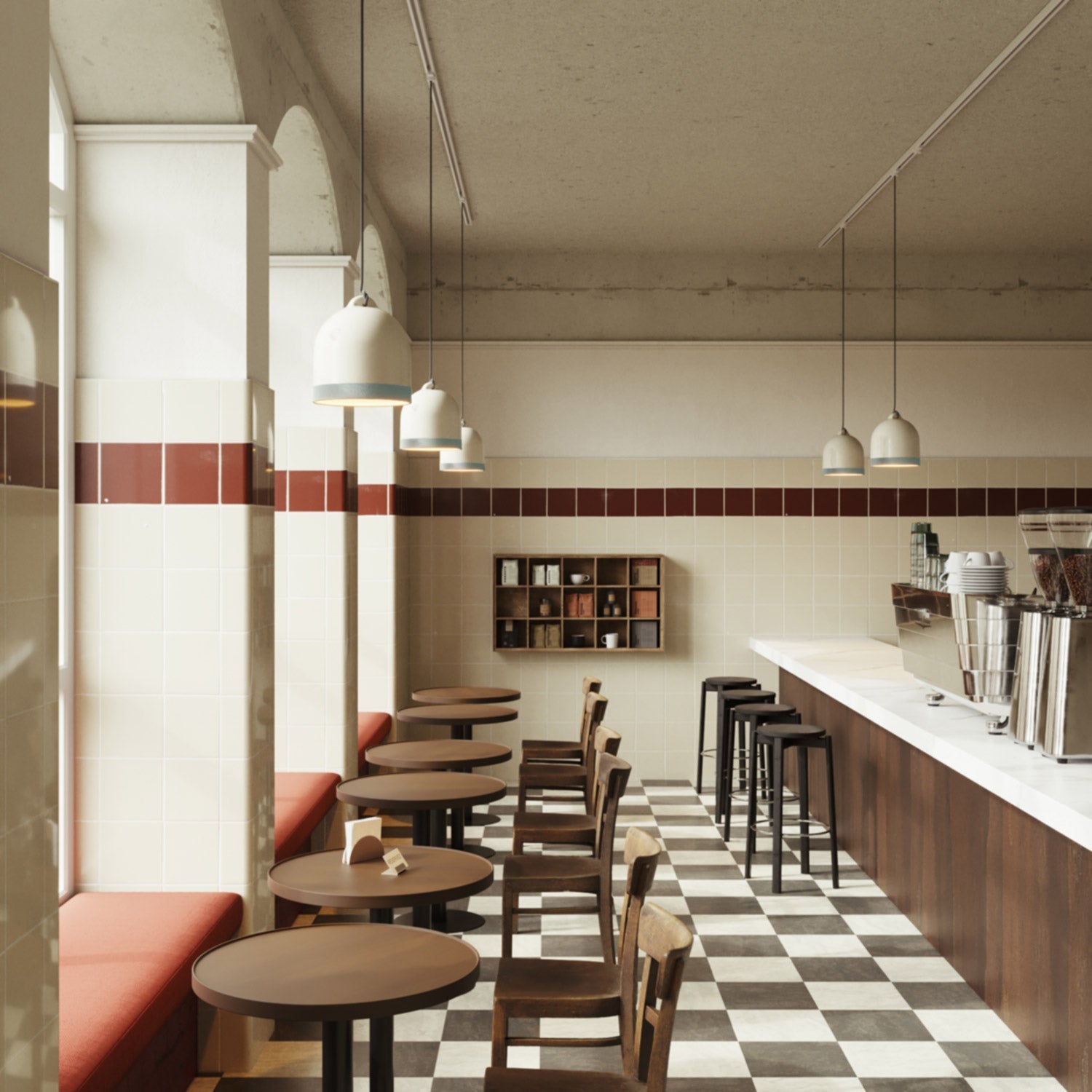 Paralume Campana M bicolore in ceramica Bianco e Azzurro, collezione Materia - Made in Italy