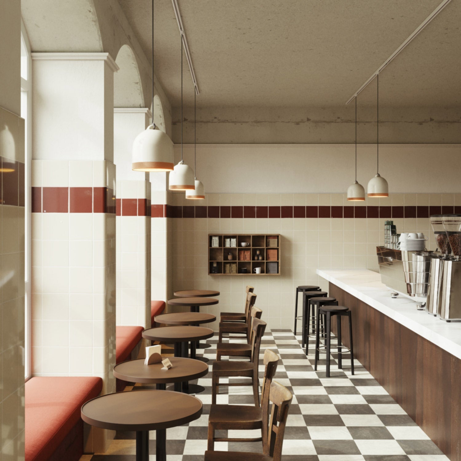 Paralume Campana M bicolore in ceramica Bianco e Terracotta, collezione Materia - Made in Italy