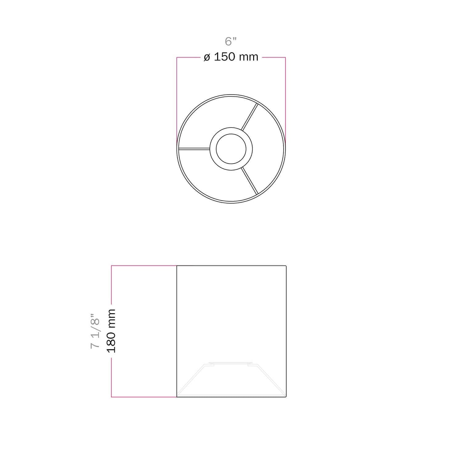 Paralume Cilindro in tessuto con attacco E27 - 100% Made in Italy - Cinette aragosta