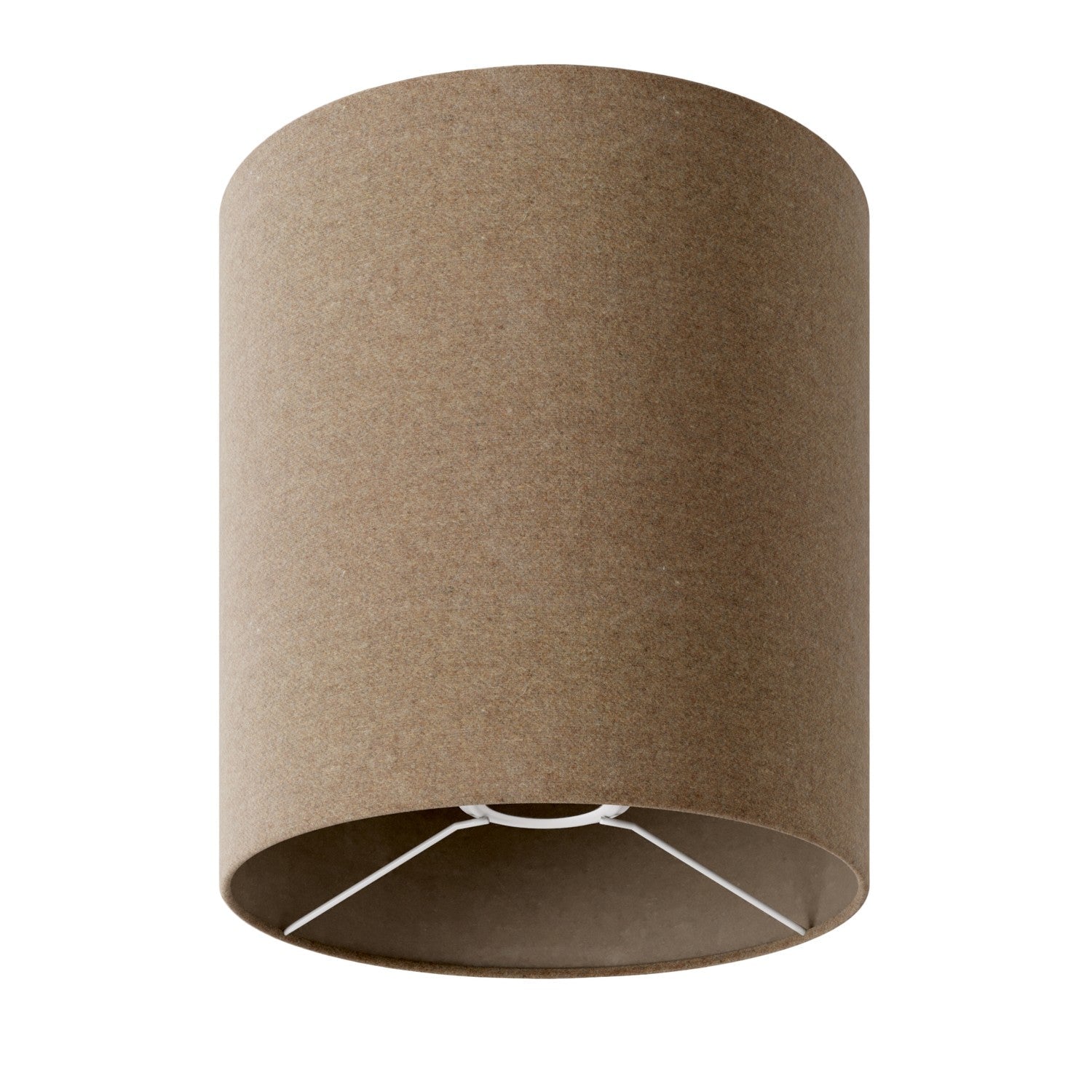 Paralume Cilindro M in tessuto con attacco E27 - Made in Italy - Lana Marrone