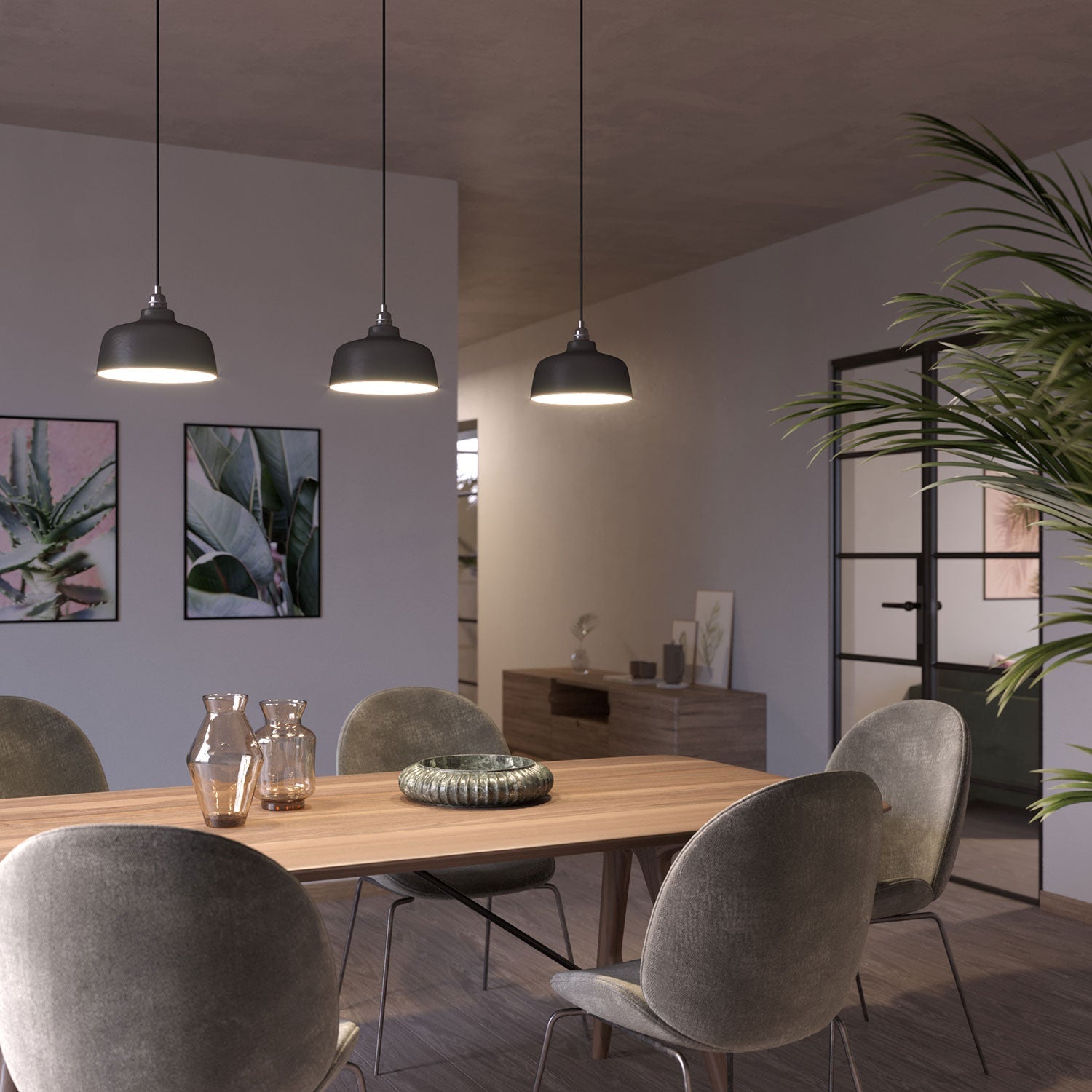 Paralume Coppa in ceramica, collezione Materia - Made in Italy - Lavagna