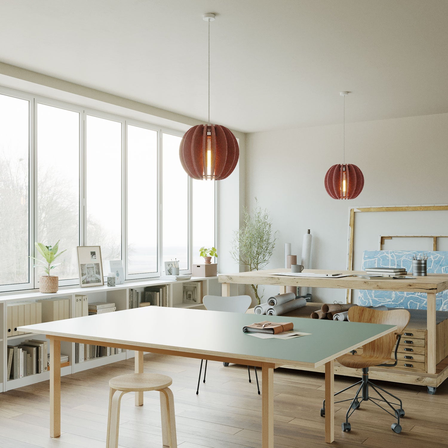 Paralume ellittico LAMPSHHADE in materiale fonoassorbente - Rosa melange