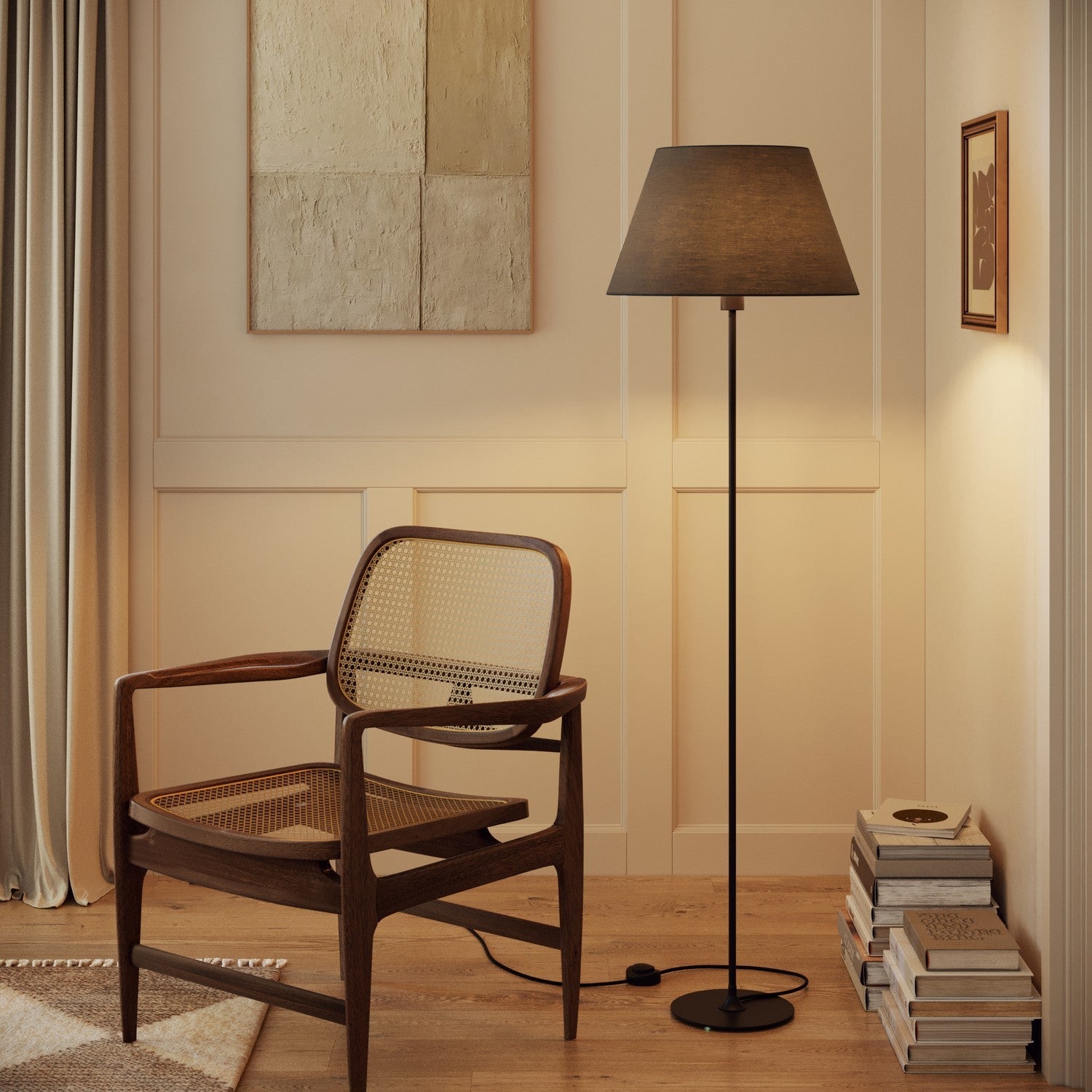 Paralume Impero L per lampada da tavolo o applique con attacco E27 - Made in Italy - Teletta Grigio Scuro