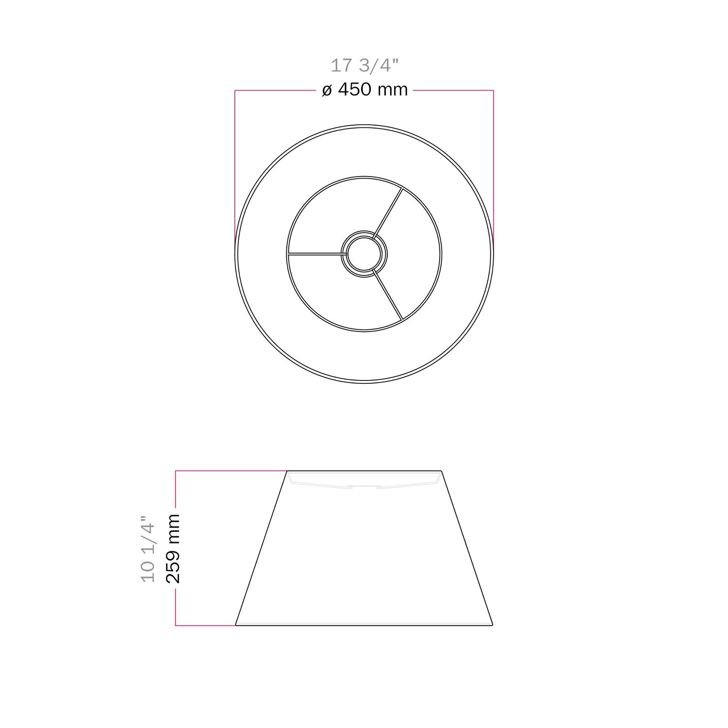 Paralume Impero L per sospensione con attacco E27 - Made in Italy - Juta Chiara