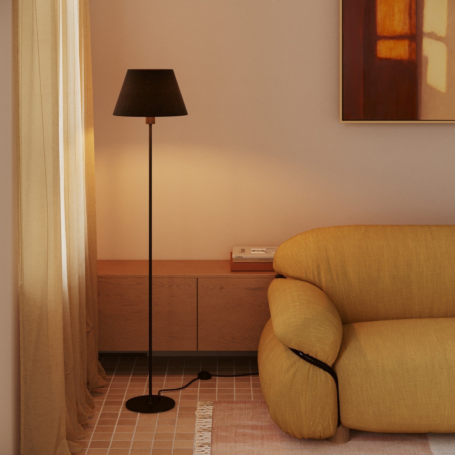 Paralume Impero M in tessuto per lampada da tavolo o applique con attacco E27 - Made in Italy - Lana grigio scura