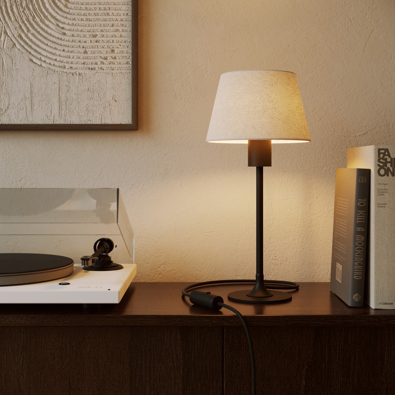 Paralume Impero S con attacco E27 per lampada da tavolo o applique - Made in Italy - Lana Sabbia