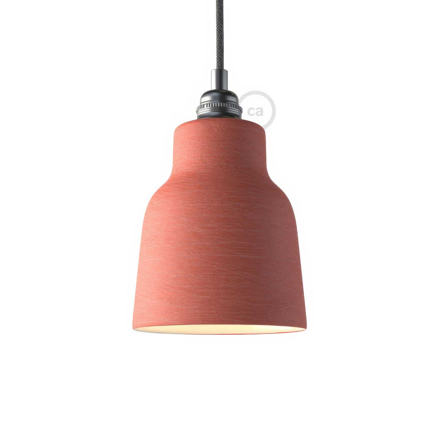 Paralume Vaso in ceramica, collezione Materia - Made in Italy - Corallo striato