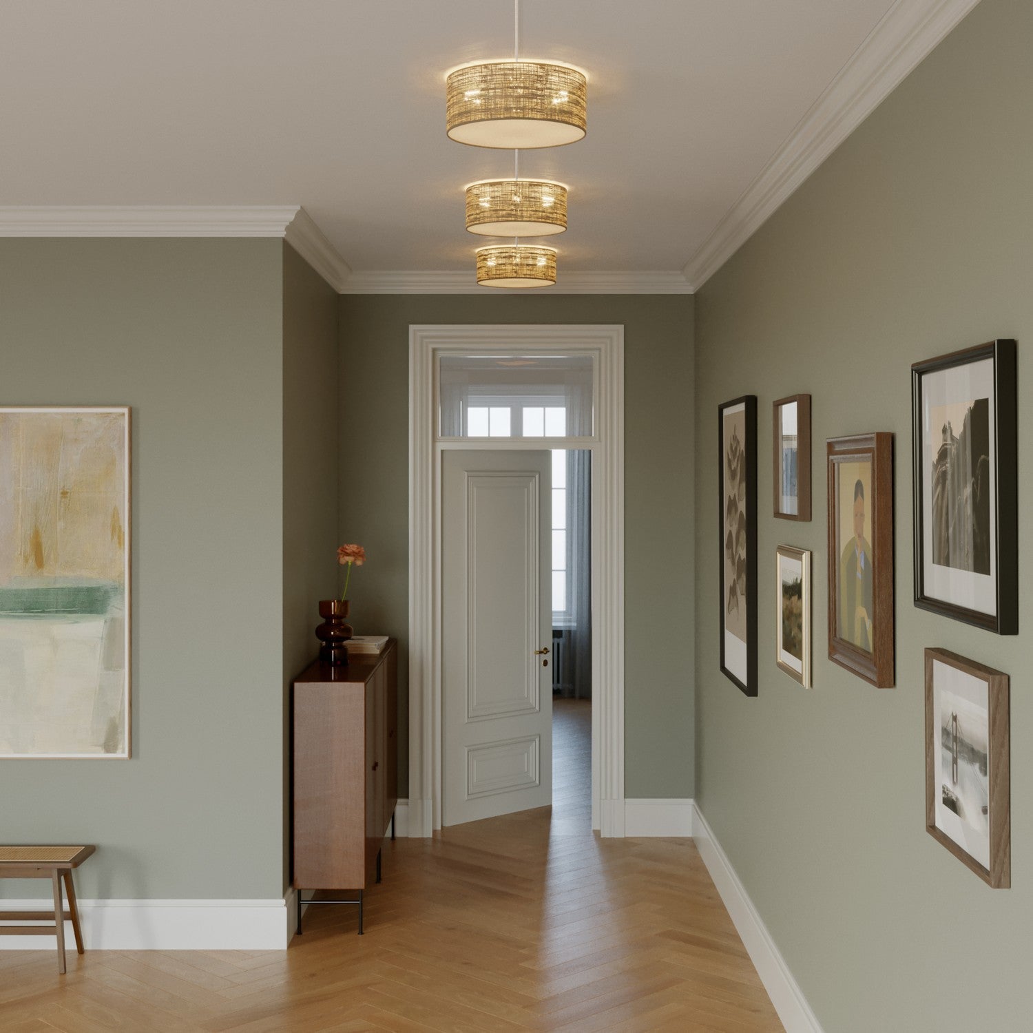 Plafoniera in tessuto Small - Made in Italy - Raphia