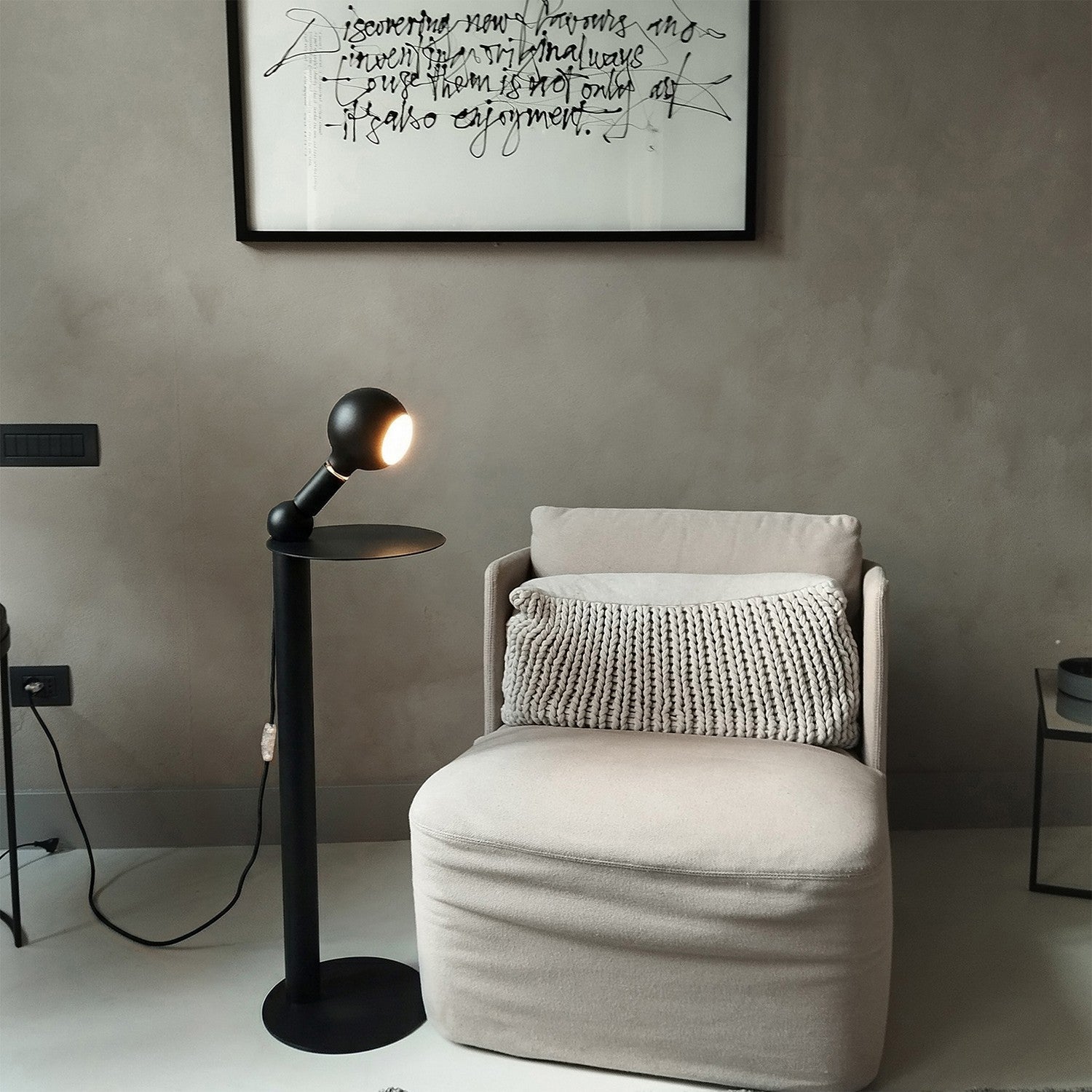 Rocco - Lampada da terra con lampadina Camo - Nero