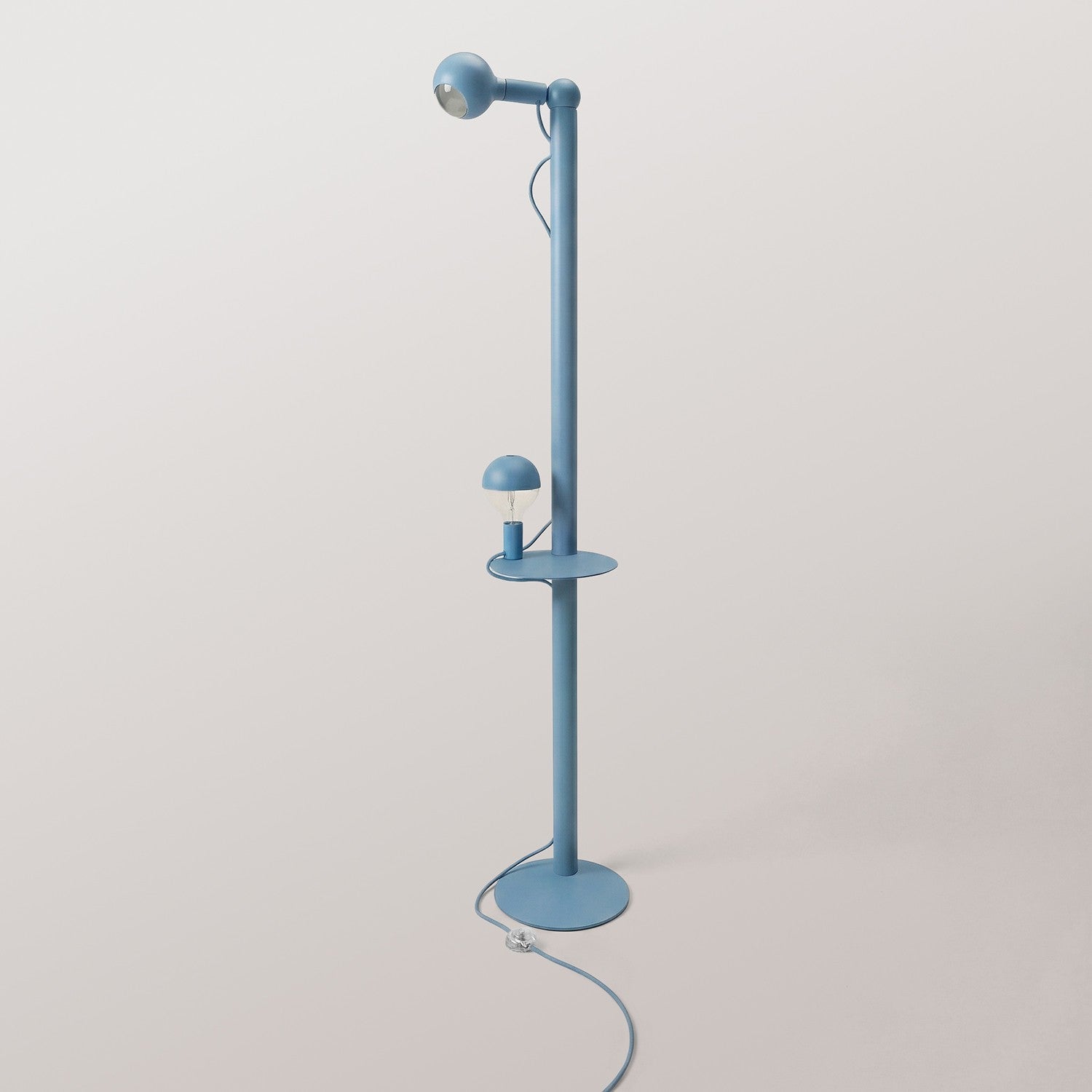 Rocco XXL - Lampada da terra con spina UK e lampadina Maria e Camo - Blu