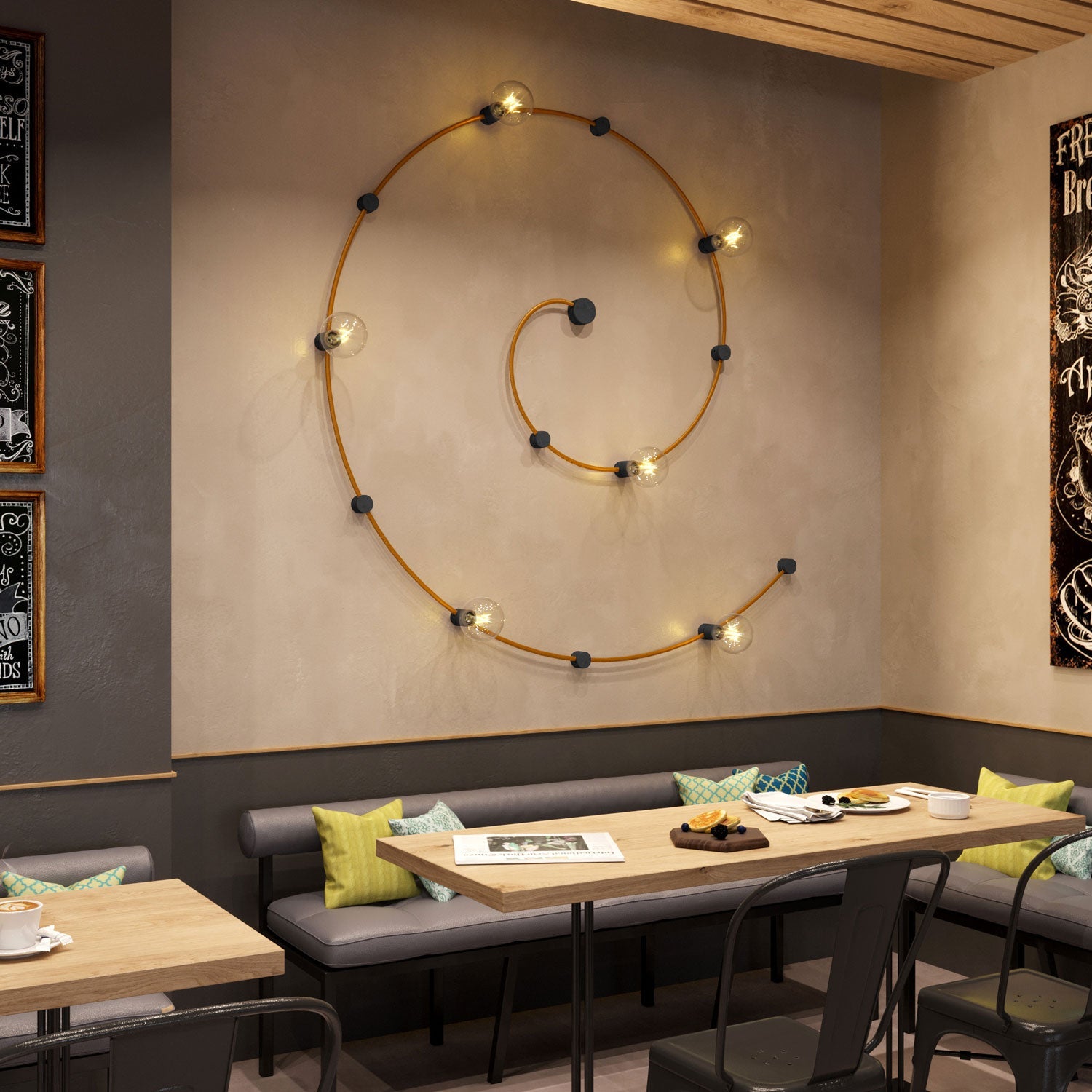 Rosone in legno per cavo per catenaria e sistema Filé. Made in Italy - Nero