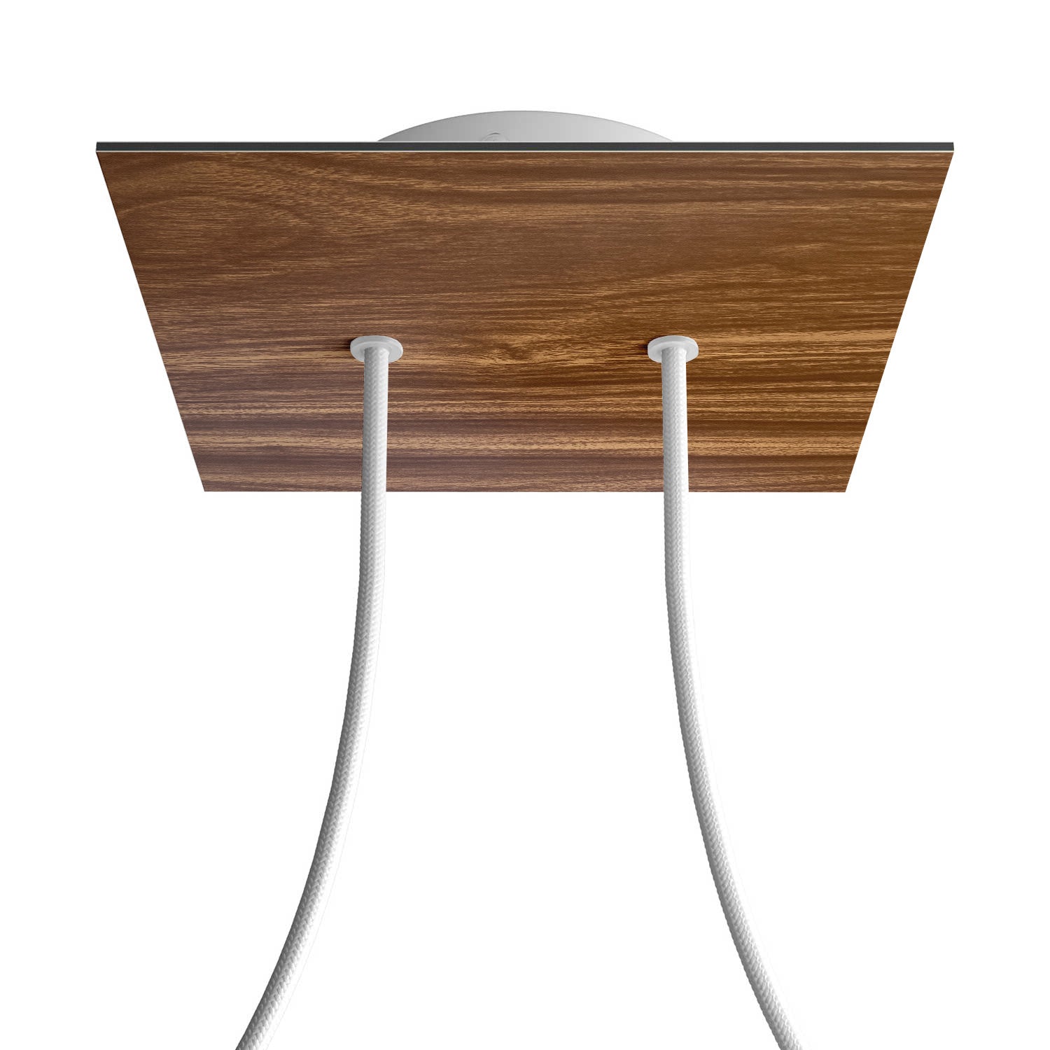 Rosone Rose-One quadrato, 200 mm con 2 fori e 4 fori laterali - Legno Bianco