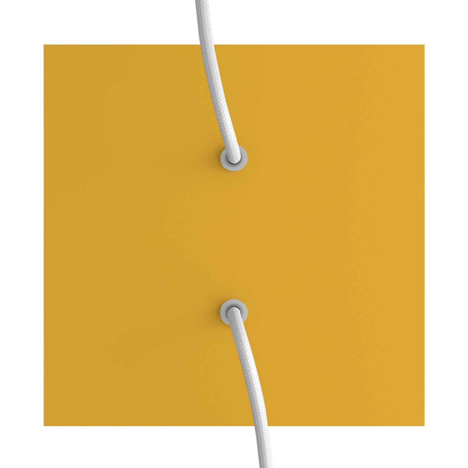 Rosone Rose-One quadrato, 200 mm con 2 fori e 4 fori laterali - Mostarda Bianco