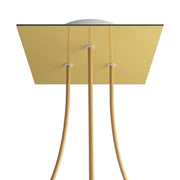 Rosone Rose-One quadrato, 200 mm con 3 fori e 4 fori laterali - Dibond Ottone satinato Bianco