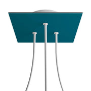 Rosone Rose-One quadrato, 200 mm con 3 fori e 4 fori laterali - Petrolio Bianco