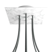 Rosone Rose-One quadrato, 200 mm con 7 fori e 4 fori laterali - Marmo Carrara Bianco