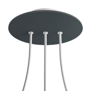 Rosone Rose-One rotondo, diametro 200 mm con 3 fori in linea e 4 fori laterali - Antracite Bianco