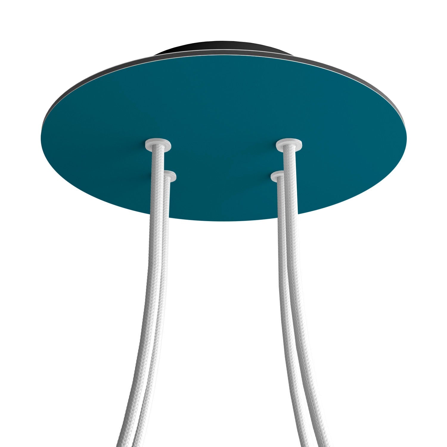 Rosone Rose-One rotondo, diametro 200 mm con 4 fori e 4 fori laterali - Petrolio Nero