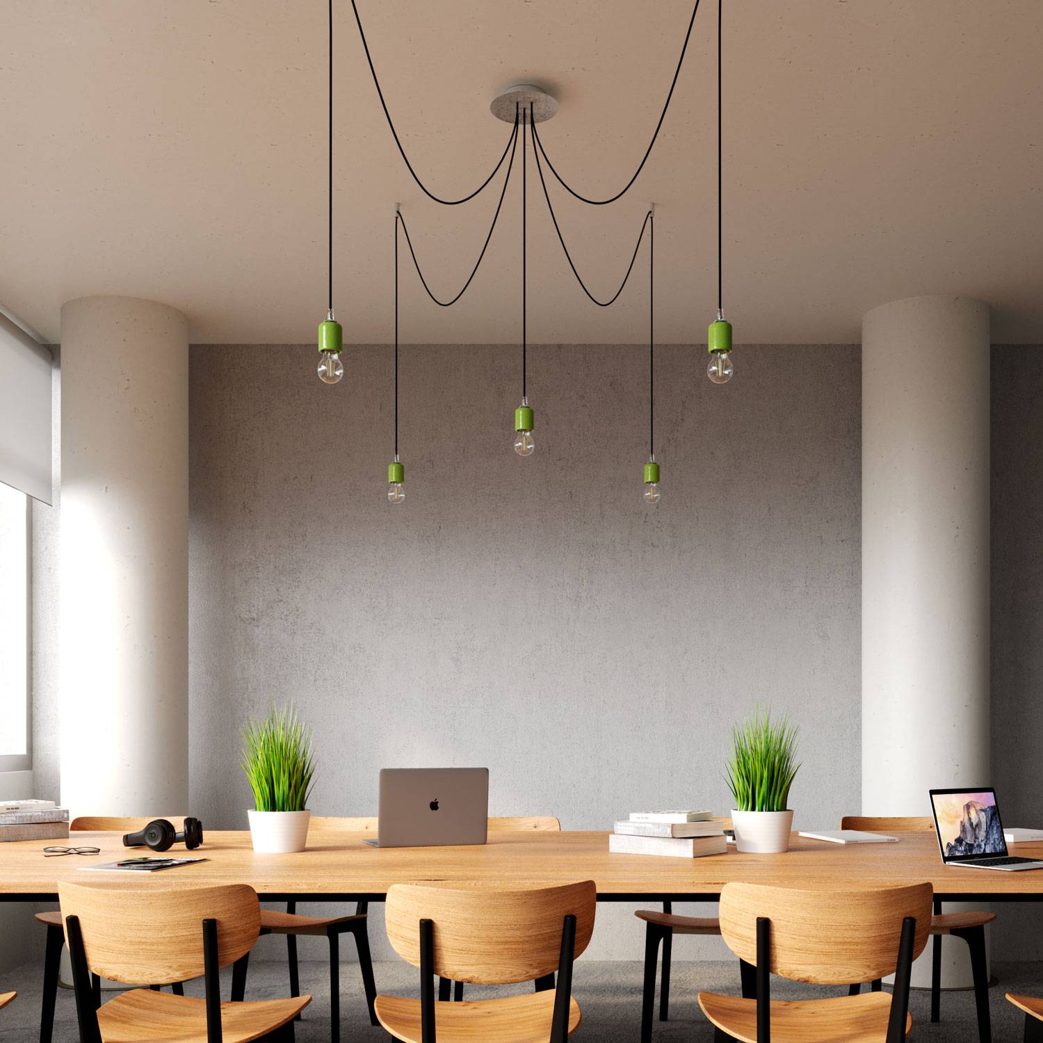 Rosone Rose-One rotondo, diametro 200 mm con 5 fori e 4 fori laterali - Petrolio Bianco