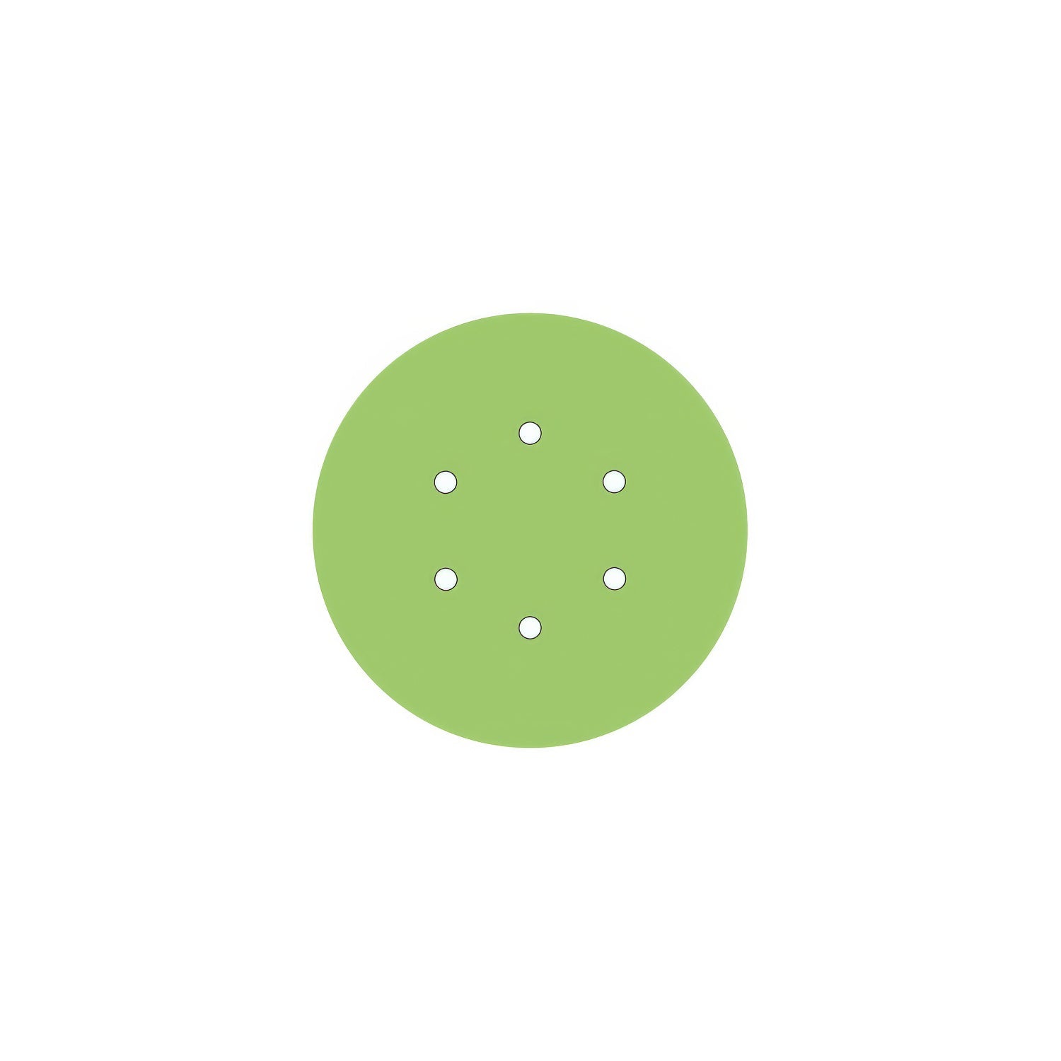 Rosone Rose-One rotondo, diametro 200 mm con 6 fori e 4 fori laterali - Verde prato Bianco