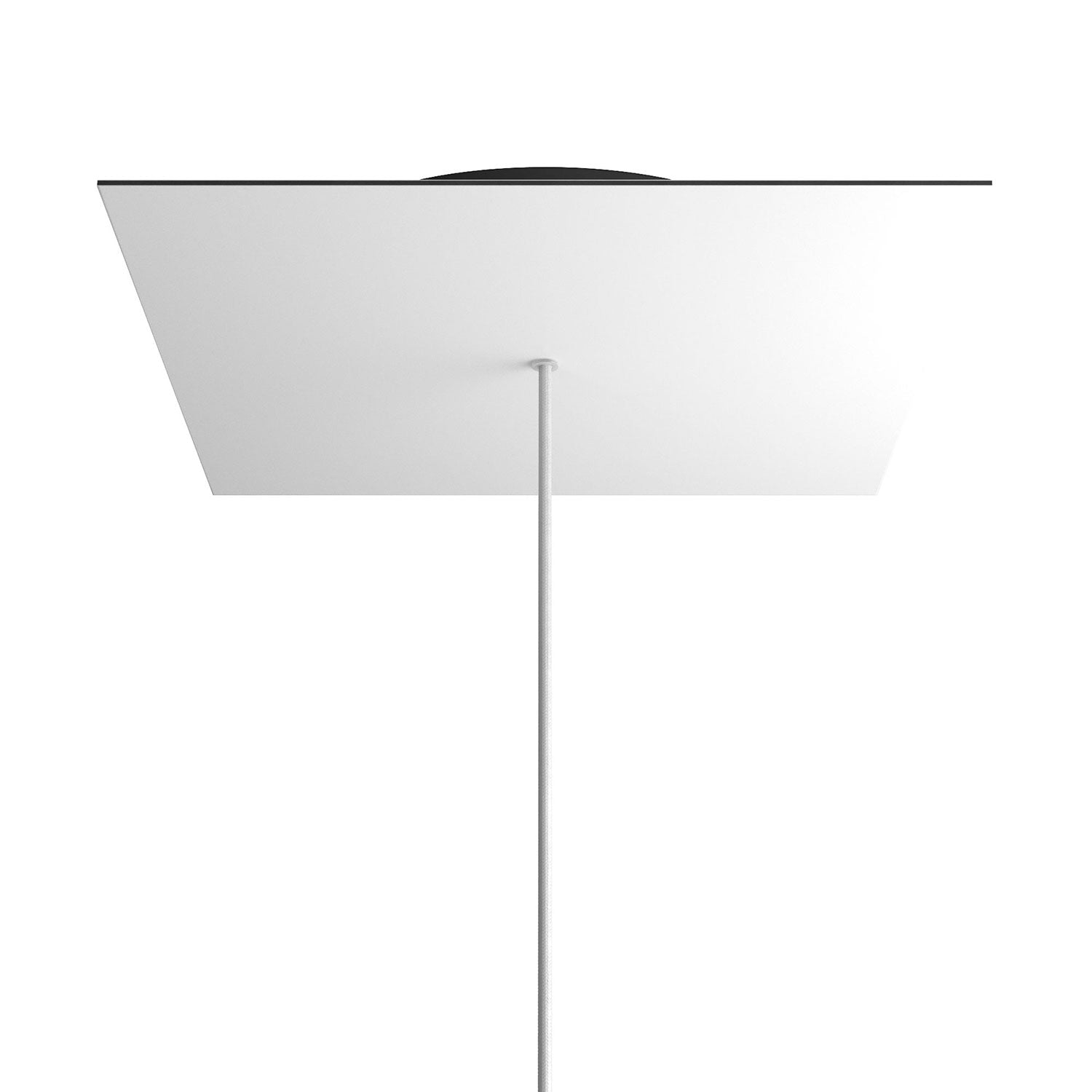 Rosone XXL Rose-One quadrato, 400 mm con 1 foro e 4 fori laterali - Bianco opaco Nero