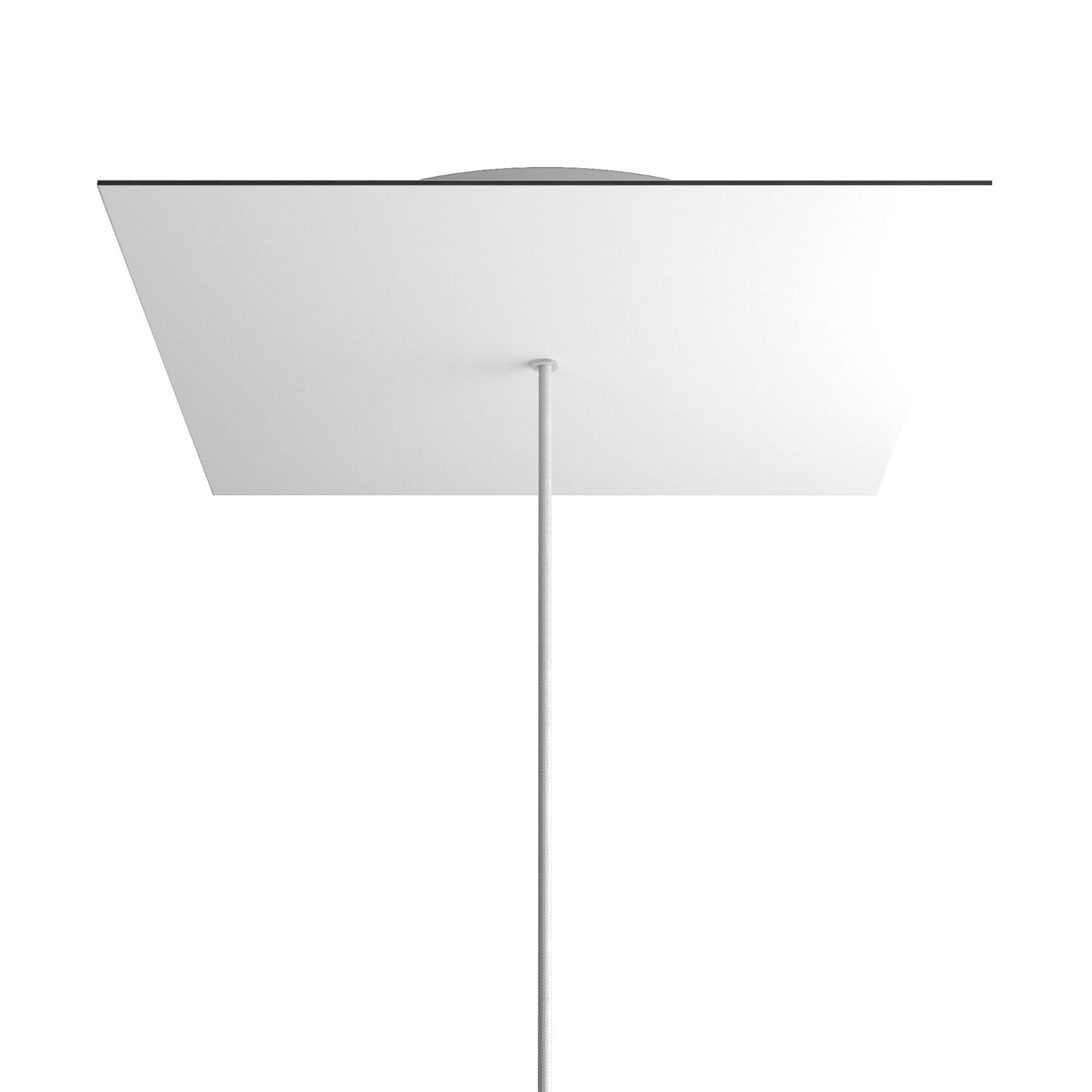 Rosone XXL Rose - One quadrato, 400 mm con 1 foro e 4 fori laterali - Bianco opaco - Creative Cables