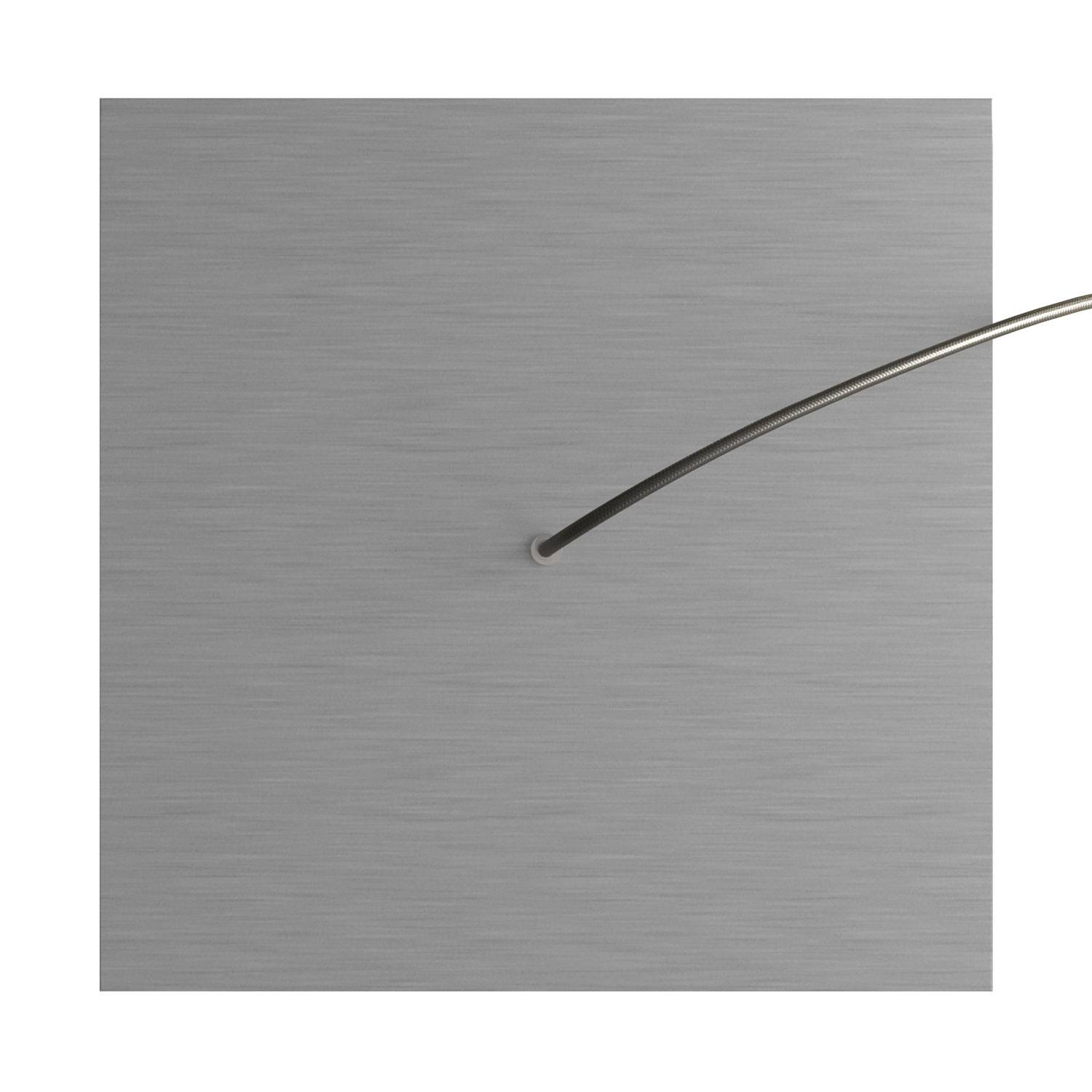 Rosone XXL Rose-One quadrato, 400 mm con 1 foro e 4 fori laterali - Dibond Acciaio satinato Bianco