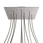 Rosone XXL Rose-One quadrato, 400 mm con 12 fori e 4 fori laterali - Dibond Acciaio satinato Bianco