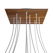 Rosone XXL Rose-One quadrato, 400 mm con 12 fori e 4 fori laterali - Legno Bianco